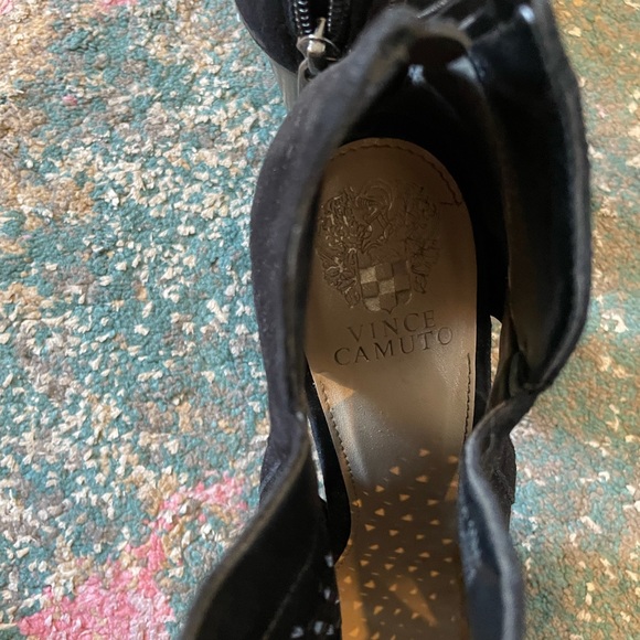 Vince Camuto Suede Open Toe Heels - Picture 4 of 5